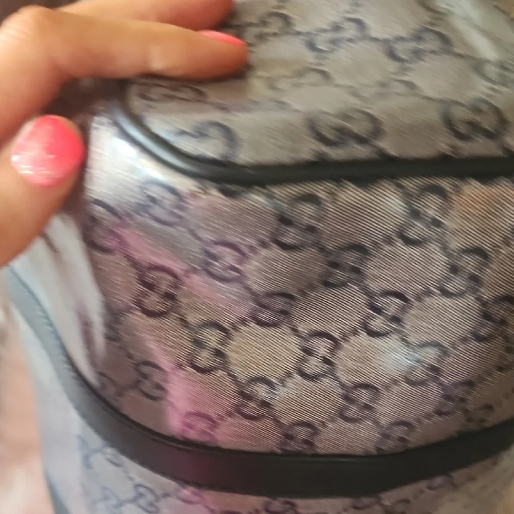 Gucci Black and Gray Speedy/Duffel Bag with Iconic Monogram - Picture 6 of 15